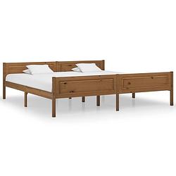 Foto van Vidaxl bedframe massief grenenhout honingbruin 200x200 cm