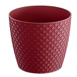 Foto van Orient stijl plantenpot/bloempot kunststof dia 22 cm en hoogte 19 cm rood - plantenpotten