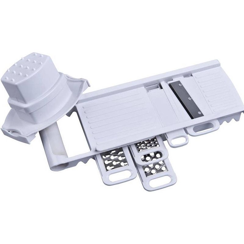 Foto van Multi grater - keuken multi rasp 24 cm 7 onderdelen - 10.5x 8.5 x 24.5 cm