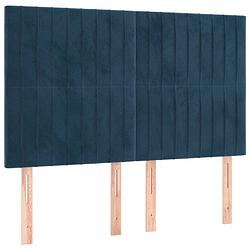 Foto van Vidaxl hoofdborden 4 st 72x5x78/88 cm fluweel donkerblauw