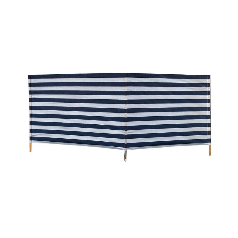 Foto van Strand/camping windscherm gestreept wit/blauw 240 cm x 90 cm - windschermen