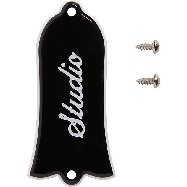 Foto van Gibson truss rod cover studio black halspen afdekplaat voor gitaar