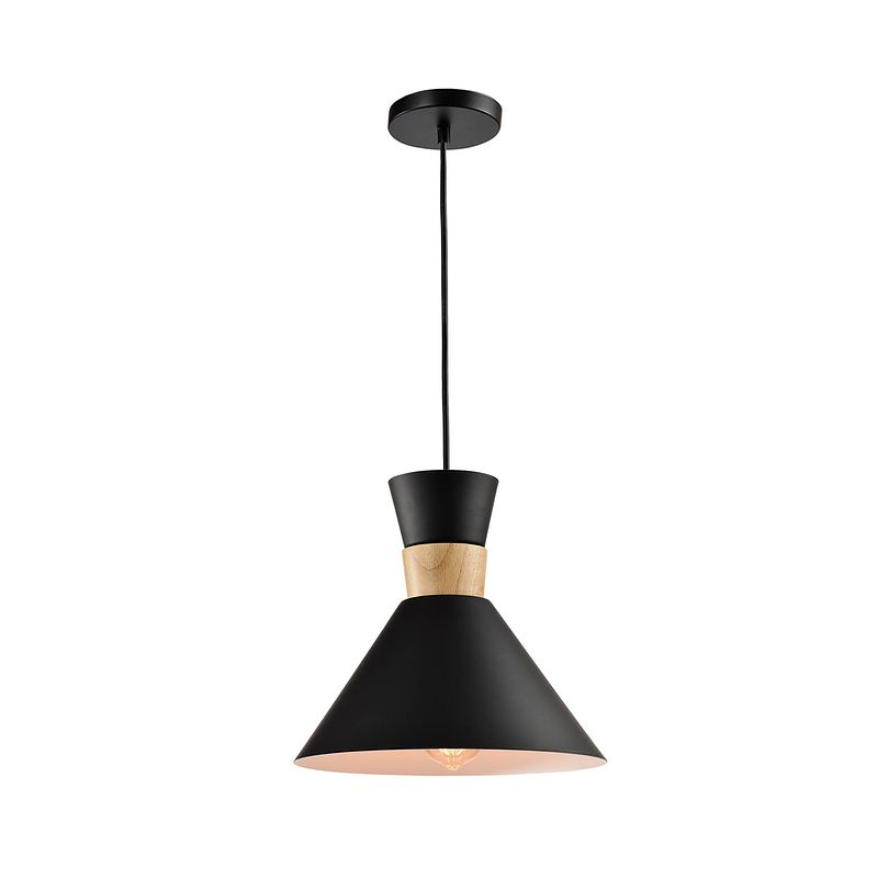 Foto van Quvio hanglamp rond zwart - quv5113l-black