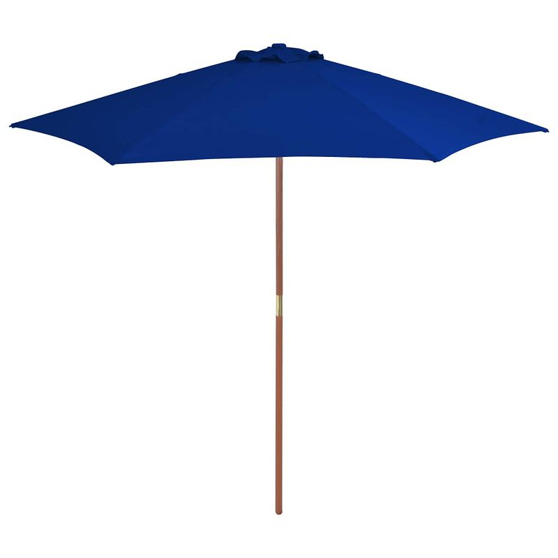 Foto van Vidaxl parasol met houten paal 270 cm blauw