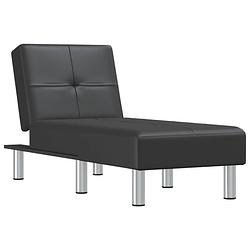 Foto van Vidaxl chaise longue kunstleer zwart