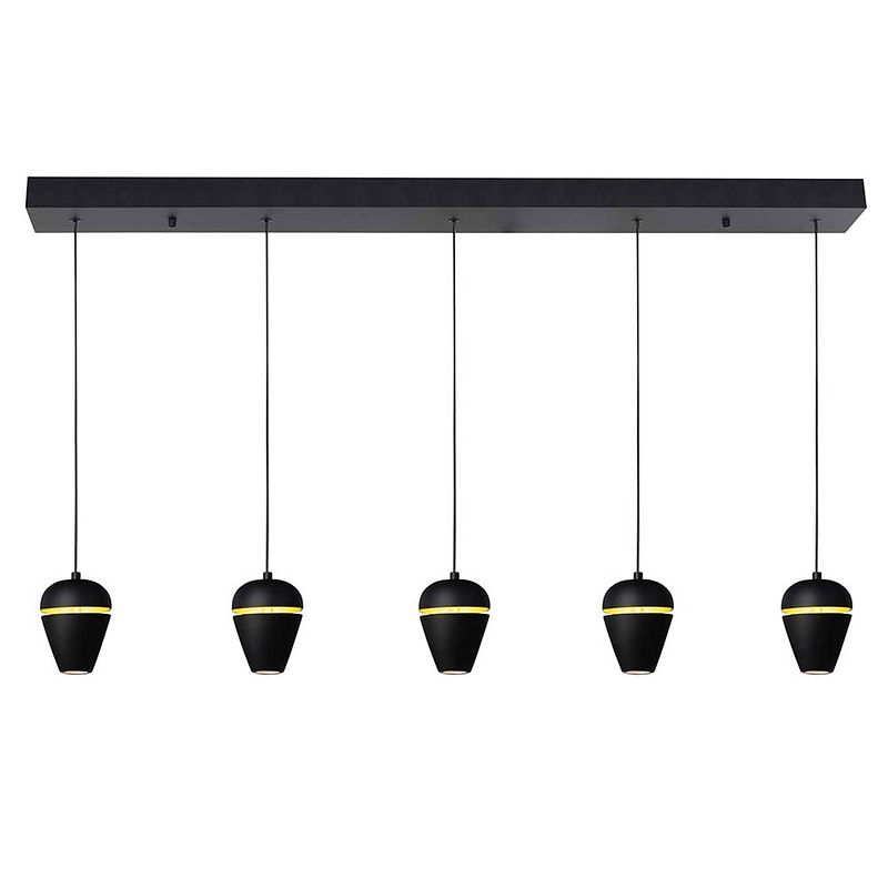 Foto van Highlight hanglamp kobe 5 lichts l 110 cm zwart