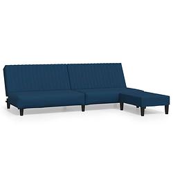 Foto van The living store slaapbank velvet blauw - 200 x 84.5 x 69 cm - multifunctionele bedbank