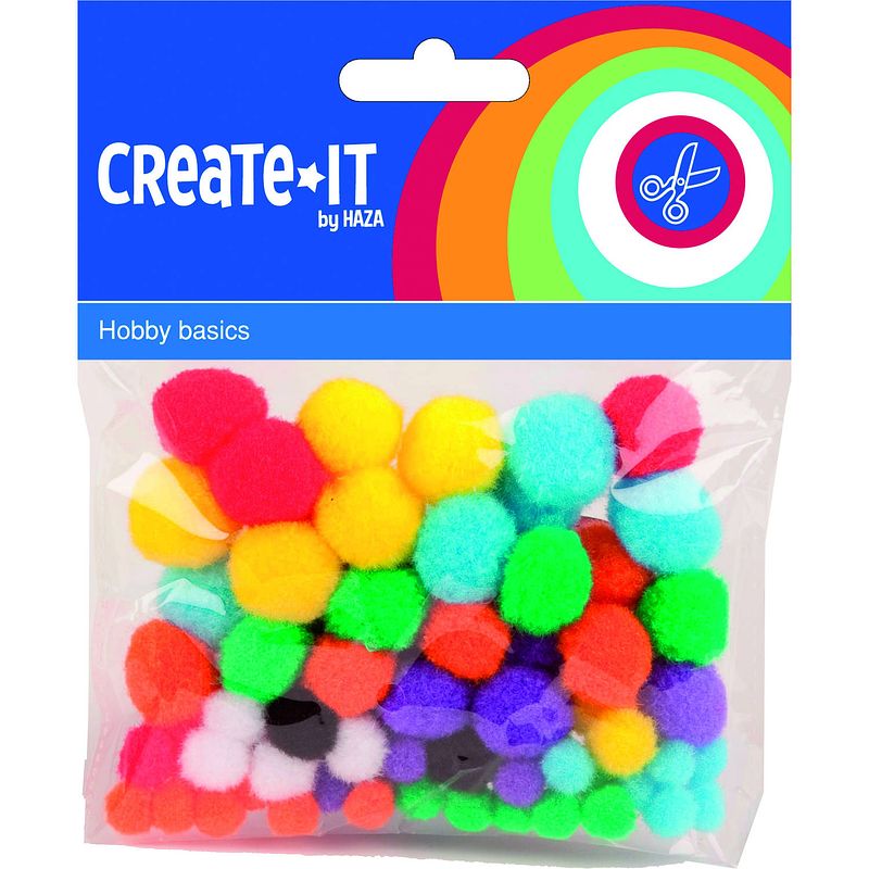 Foto van Haza original knutselset create it - pompoms 78 stuks