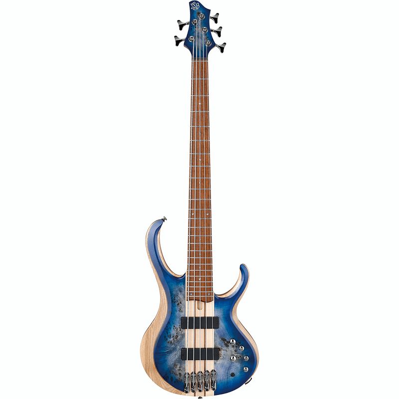 Foto van Ibanez btb845-cbl cerulean blue burst low gloss 5-snarige elektrische basgitaar