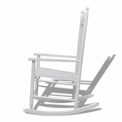 Foto van Infiori schommelstoel met gebogen zitting hout wit