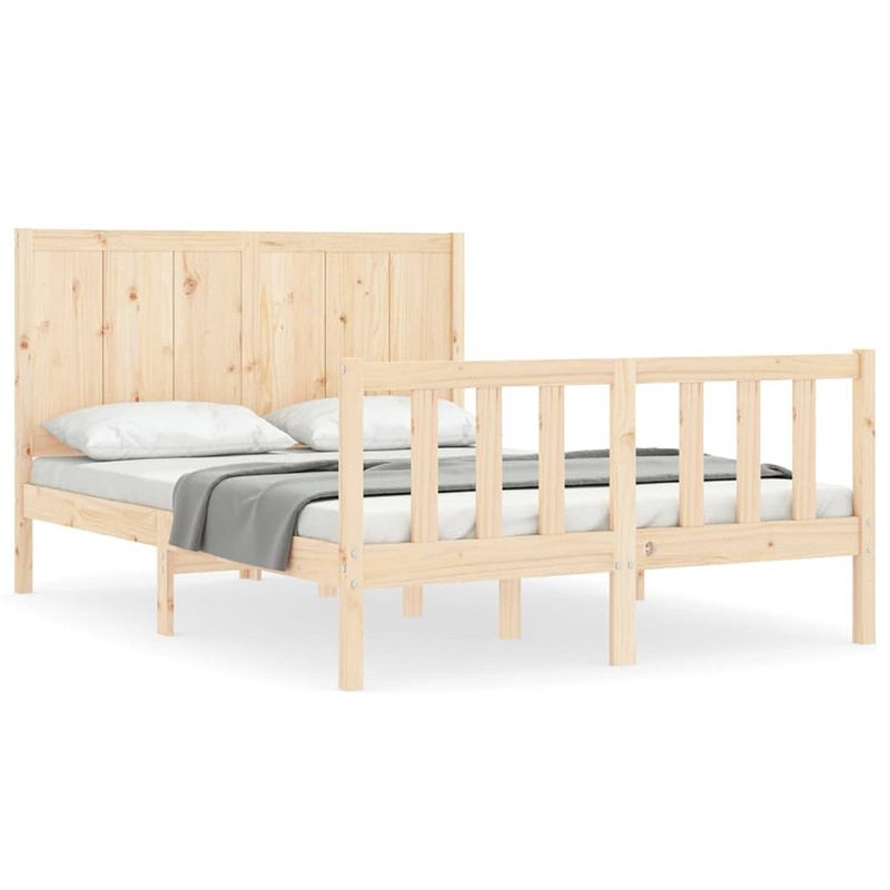 Foto van The living store bedframe grenenhouten - bedden - 205.5 x 125.5 x 100 cm - massief grenenhout