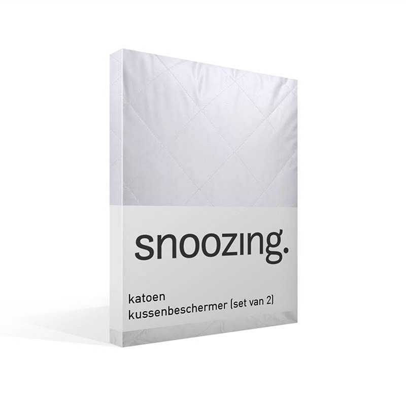 Foto van Snoozing kussenbeschermer (set van 2) - buitenkant: 100% katoen, binnenkant: 100% polyester - 50x70 cm - wit