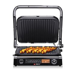 Foto van Alpina grill apparaat - 8 grillstanden - anti-aanbaklaag - 180º kantelbaar - 2100 w - zilver