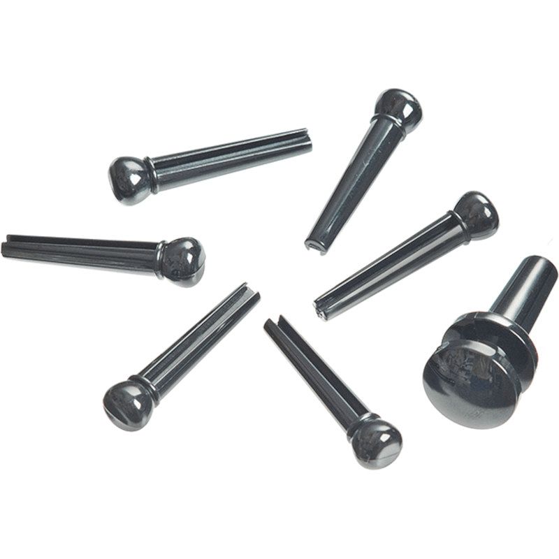 Foto van D'saddario pwps9 plastic bridge pins ebony brugpinnen (set van 6)