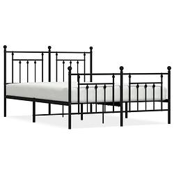 Foto van The living store bedframe klassiek - 207 x 156 x 97 cm - robuuste metalen constructie - metalen latten en poten - extra