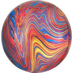 Foto van Amscan folieballon marblez colorful 43 cm rood