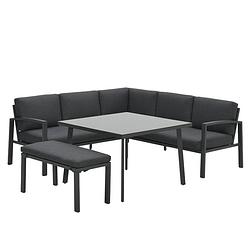 Foto van Garden impressions tropea lounge dining set 5-delig - donker grijs