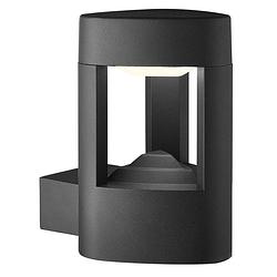 Foto van Moderne wandlamp - bussandri exclusive - metaal - modern - led - l: 13cm - voor buiten - woonkamer - eetkamer - grijs
