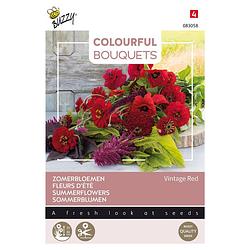 Foto van Buzzy - colourful bouquets, vintage red (rode tinten)