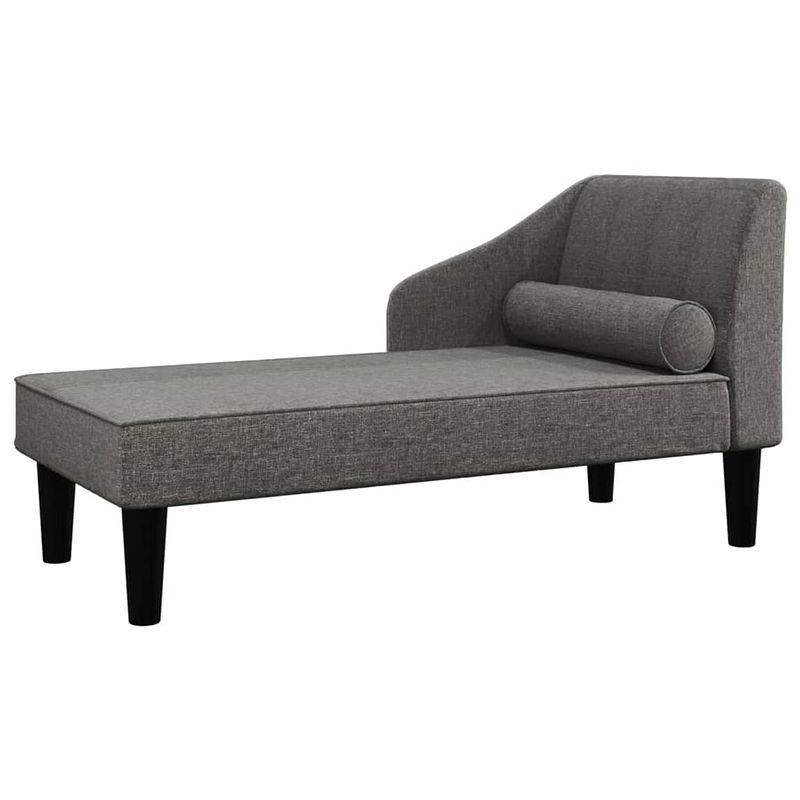 Foto van The living store chaise longue - donkergrijs - 120x57x63 cm - duurzaam materiaal