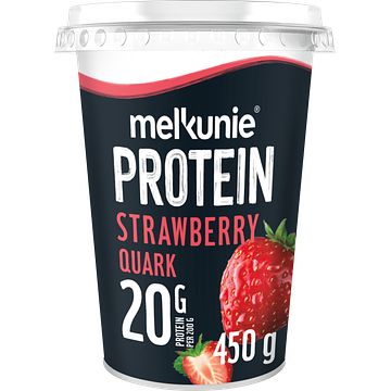 Foto van Melkunie protein strawberry 450g bij jumbo