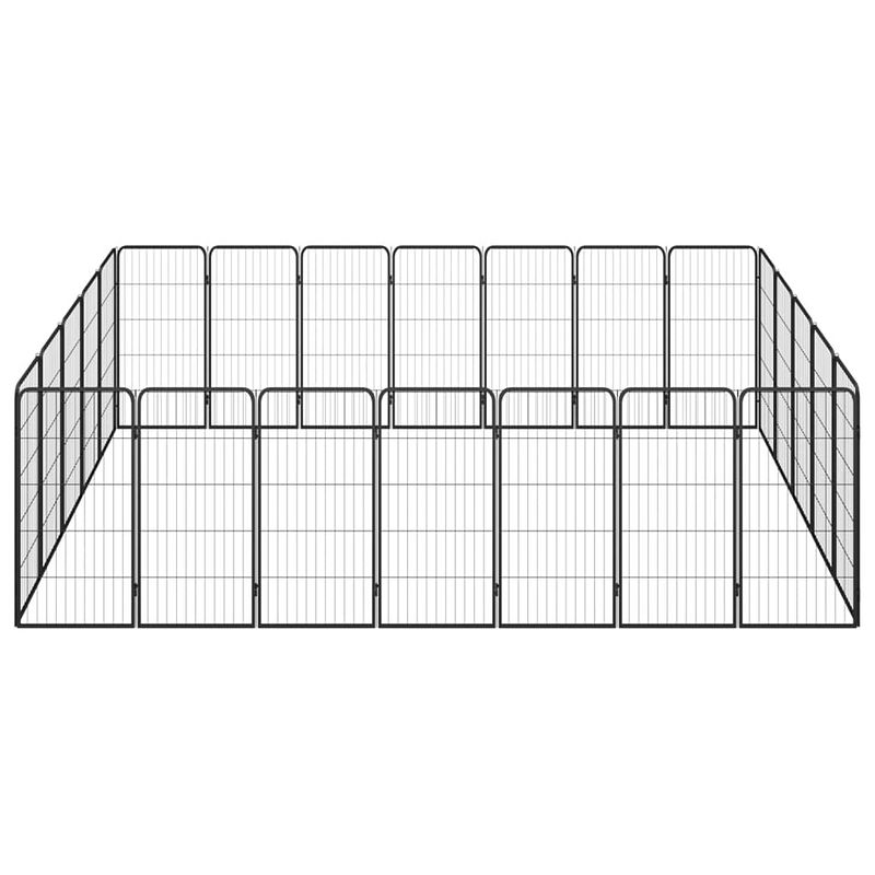 Foto van Infiori hondenkennel 24 panelen 50 x 100 cm gepoedercoat staal zwart