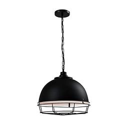 Foto van Quvio hanglamp rond met metal frame zwart - quv5131l-black