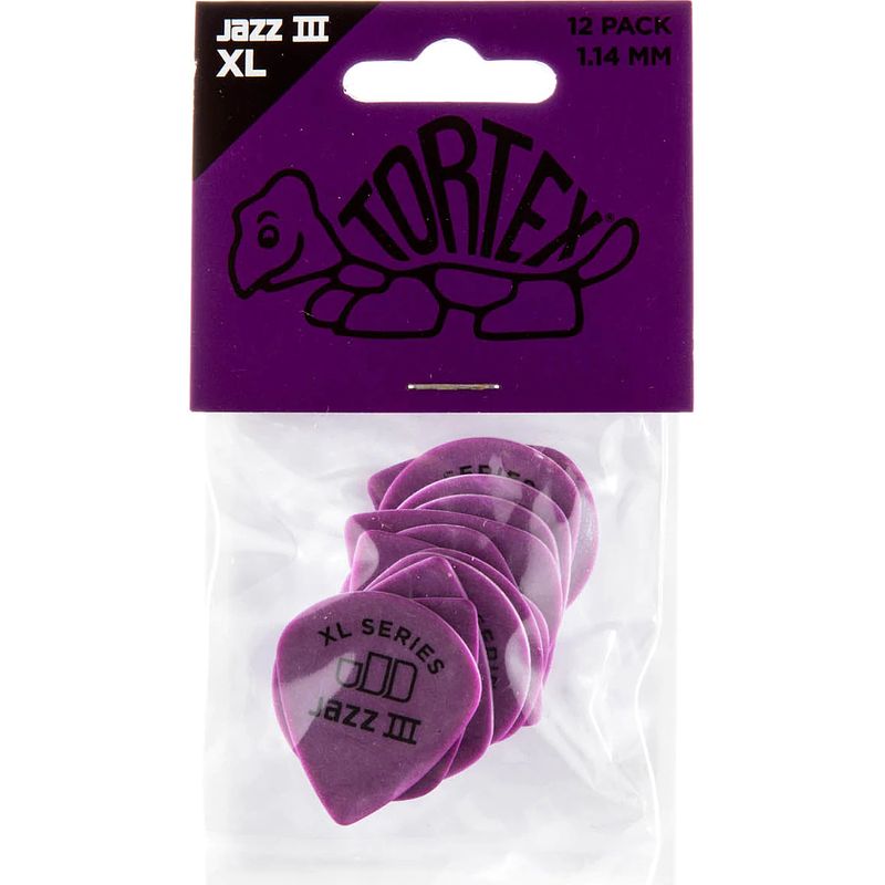 Foto van Dunlop tortex jazz iii xl 1.14mm 12 stuks, paars