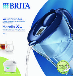 Foto van Brita waterfilterkan marella blauw xl + 1 maxtra filterpatroon