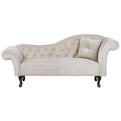 Foto van Beliani lattes - chaise longue-beige-fluweel