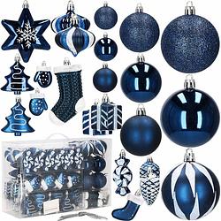 Foto van Kerstballen 77 stuks marineblauw