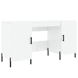 Foto van The living store bureau - 140 x 50 x 75 cm - hoogglans wit