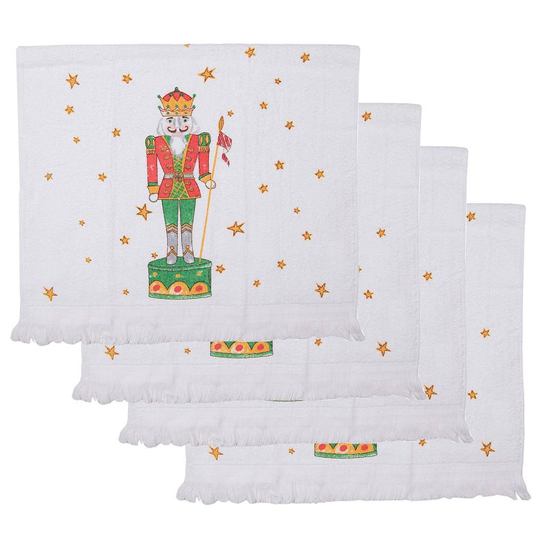 Foto van Haes deco - gastendoek / handdoek - 40x66 cm - 100% katoen - happy little christmas