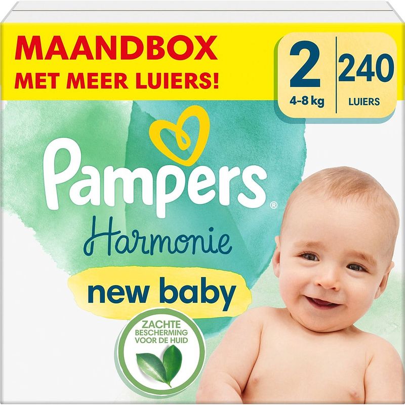 Foto van Pampers - harmonie - maat 2 - maandbox - 240 stuks - 4/8 kg