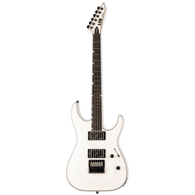 Foto van Esp ltd deluxe mh-1000 evertune snow white elektrische gitaar met fishman fluence modern elementen