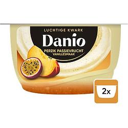 Foto van Danio luchtige kwark vanille perzik passievrucht 2 x 125g bij jumbo