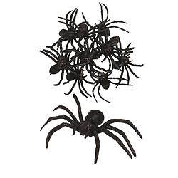 Foto van Halloween - 9x stuks horror griezel spinnen zwart 8 cm - feestdecoratievoorwerp