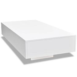 Foto van The living store salontafel - rechthoekig - hoogglans - wit - 115x55x31 cm