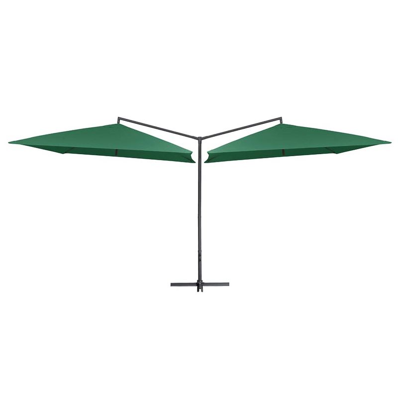 Foto van Vidaxl parasol dubbel met stalen paal 250x250 cm groen