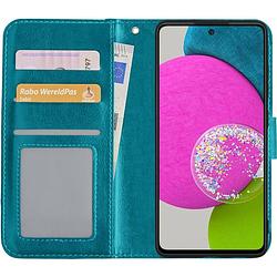 Foto van Basey samsung galaxy a52 hoesje book case kunstleer cover hoes - turquoise