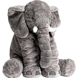 Foto van Fedec olifant kussen xl - olifant knuffel - olifantenknuffel - grijze olifant - knuffeldier - grijs
