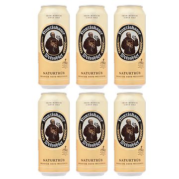 Foto van Franziskaner weissbier naturtrub premium hefeweissbier blik 6 x 500ml bij jumbo