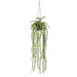 Foto van Groene ficus pumila kunstplant 60 cm in hangende pot - kunstplanten