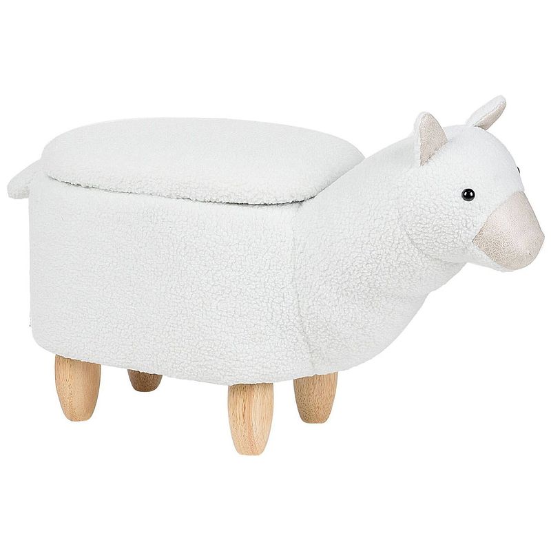 Foto van Beliani alpaca - hocker-wit-polyester