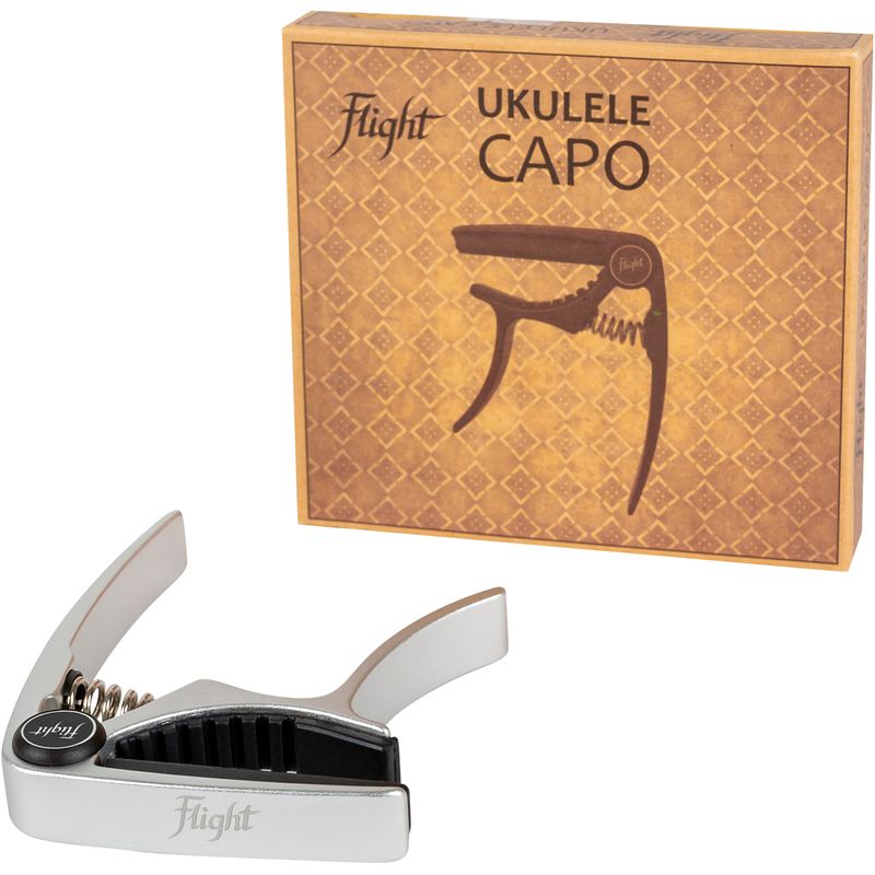 Foto van Flight fc-sv ukulele capo silver - capo voor ukelele zilver