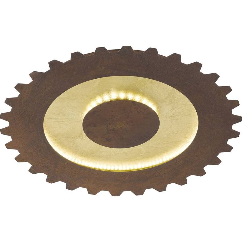 Foto van Wofi 9301.02.15.8500 leif led-plafondlamp 37 w goud, roest-bruin