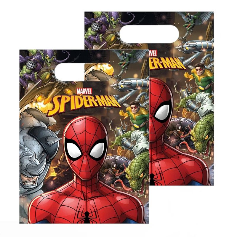 Foto van 36x marvel spiderman uitdeelzakjes/snoepzakjes 16 x 23 cm kinderverjaardag - uitdeelzakjes