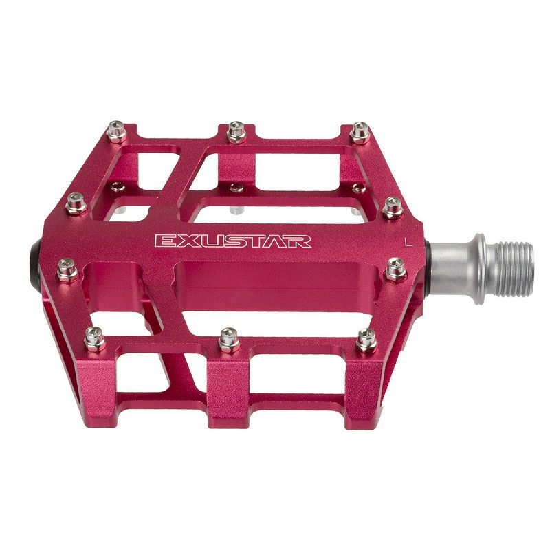 Foto van Exustar platformpedalen bmx / enduro 9/16 inch donker roze per set