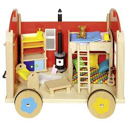 Foto van Goki construction site trailer for puppets with accessoires