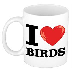 Foto van I love birds koffiemok / beker 300 ml - cadeau voor vogel liefhebber